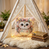 Kawaii Boho Uil Illustratie Kussen