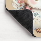 Kawaii Boho Uil Illustratie Taupe Muismat (Hoek)