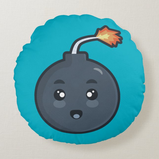 Kawaii Bomb Rond Kussen (Voorkant)