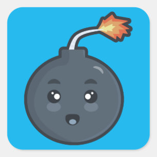 Kawaii Bomb Vierkante Sticker