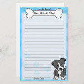 Kawaii Border Collie Stationery Briefpapier (Voorkant / Achterkant)