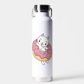 Kawaii Bouteille d'eau de chat de Donut - jolie ca (Avant)