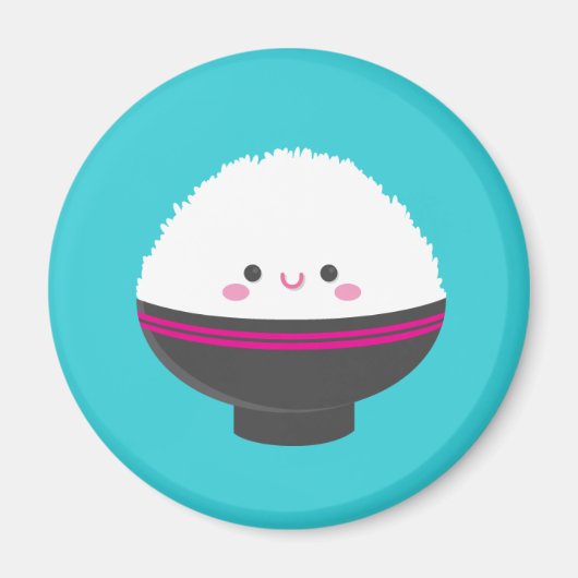 Kawaii Bowl of Rice Magnet (Devant)