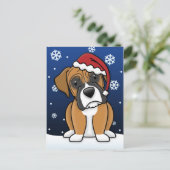 Kawaii Boxer Christmas Briefkaart (Staand voorkant)