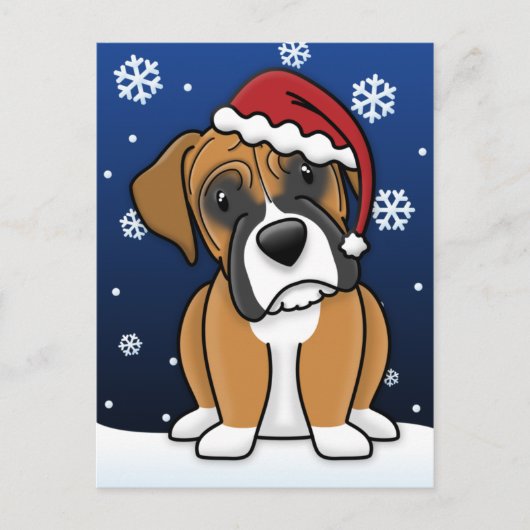 Kawaii Boxer Christmas Briefkaart (Voorkant)