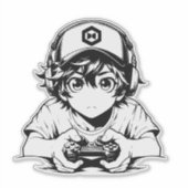 Kawaii Boy Sticker – Cute Design (Voorkant)