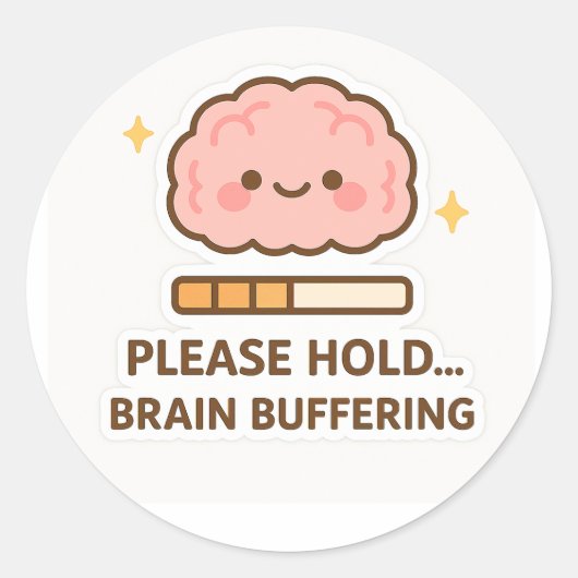 Kawaii Brain Buffering Sticker (Devant)