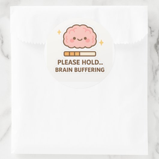 Kawaii Brain Buffering Sticker (Sac)