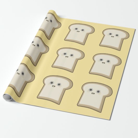 Kawaii Bread Cadeaupapier (Uitgerold)