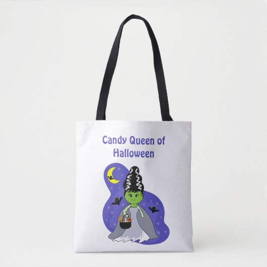 Kawaii Bride van Frankenstein Halloween met Snoep Draagtas (Voorkant)