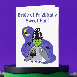 Kawaii Bride van Frankenstein Halloween met Snoep Kaart