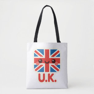 Kawaii Britse vlag – Schattige Brits ontwerp Draagtas