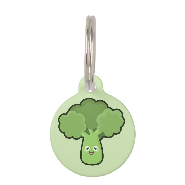 Kawaii Broccoli Huisdierpenning (Voorkant)