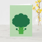 Kawaii Broccoli Kaart (Gele Bloem)