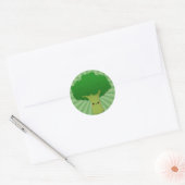 Kawaii Broccoli op Groene Starburst Ronde Sticker (Envelop)