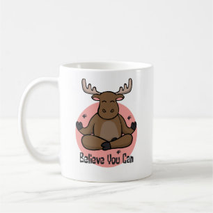 Kawaii brown Zebu animal bij yoga pose Koffiemok