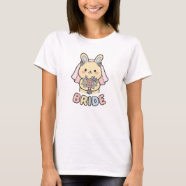 Kawaii Bruid Konijn Schattig Huwelijk T-shirt