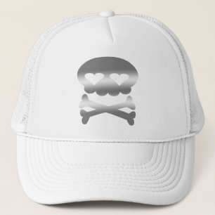 Kawaii Bubble Schedel Zilver Trucker Pet