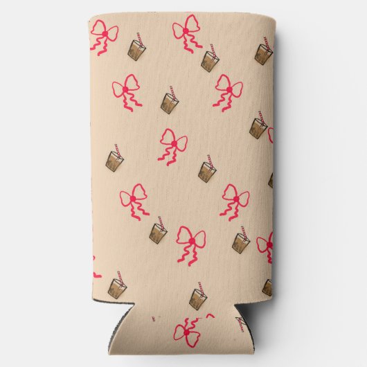 Kawaii Bubble Tea & Bow Pattern – Schattigee Seltz (Achterkant)