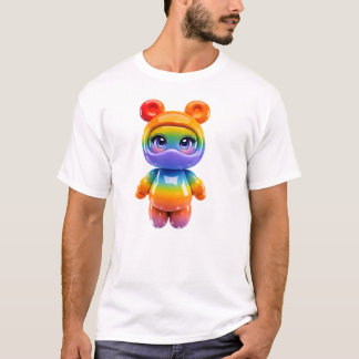 Kawaii Buitenaards Karakter Regenboog Schattig Zwe T-shirt