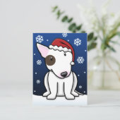 Kawaii Bull Terrier Christmas Briefkaart (Staand voorkant)