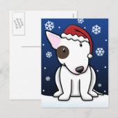 Kawaii Bull Terrier Christmas Briefkaart (Voorkant / Achterkant)