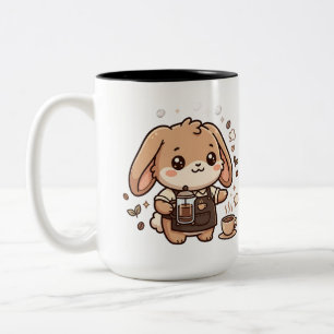 Kawaii Bunny Barista Mok Twee-Tons
