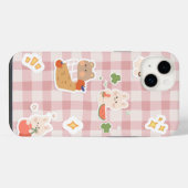 Kawaii Bunny & Bear Aesthetic Coque iPhone 14 Pro (Verso Horizontal)