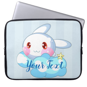 Kawaii Bunny, Cloud & Star Custom Laptop Sleeve
