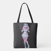 Kawaii Bunny Girl Pastel Furry Canvas tas (Achterkant)