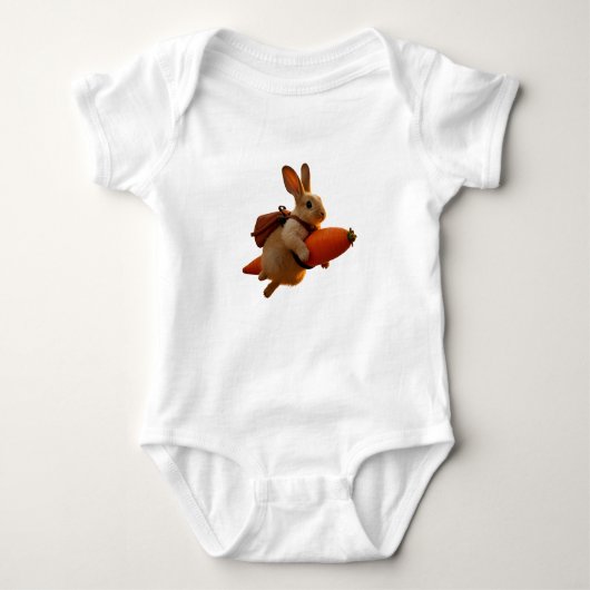 Kawaii Bunny Jetpack T-shirt – Chubby Rabbit Blast (Voorkant)