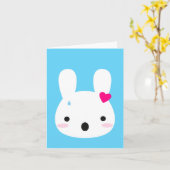 Kawaii Bunny Kaart (Gele Bloem)