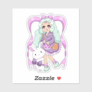 Kawaii Bunny Meisje Sticker