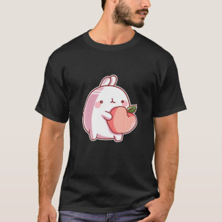 Kawaii bunny met perzik voor anime en manga fans T T-shirt