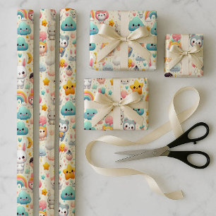 Kawaii Bunny Pastel Fantasie Inpakpapier Bundel Vel