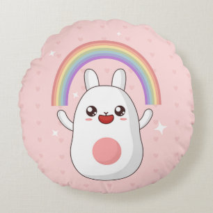 Kawaii Bunny Rond Kussen