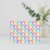 Kawaii Bunny Squares Briefkaart (Staand voorkant)