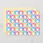 Kawaii Bunny Squares Briefkaart (Voorkant / Achterkant)
