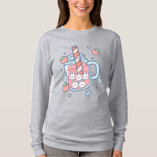 Kawaii Bunny Strawberry Drink T-shirt