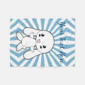 Kawaii Bunny's Hug Custom Fleece Deken (Voorkant (Horizontaal))