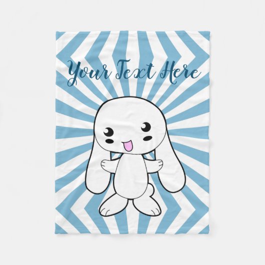Kawaii Bunny's Hug Custom Fleece Deken (Voorkant)