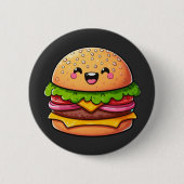 Kawaii Burger Delight Ronde Button 5,7 Cm (Voorkant)