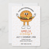 Kawaii Burger Invitation de fête d'anniversaire (Devant)