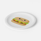 Kawaii Burger Papieren Bordje (Gekanteld)