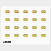 Kawaii Burger Ronde Sticker (Vel)