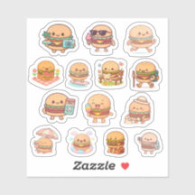 Kawaii Burger Vinyl Stickers