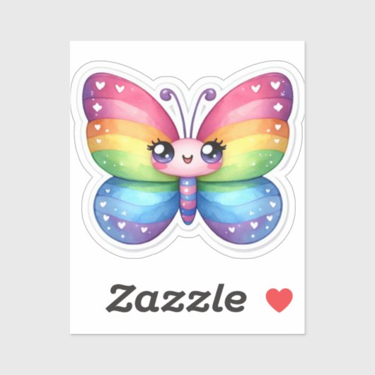 Kawaii Butterfly Sticker (Vel)