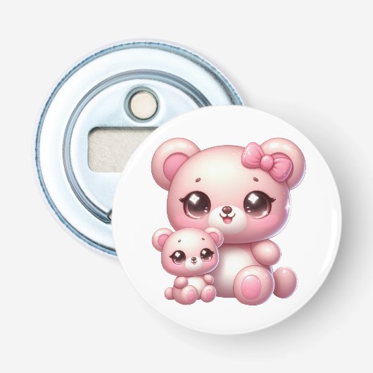 Kawaii Button Badge Variatie Flesopener (Voorkant)