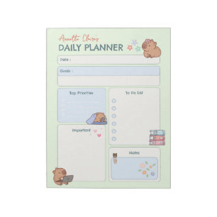 Kawaii Cabybara Doodle Dagelijkse Planner Te Doen Notitieblok