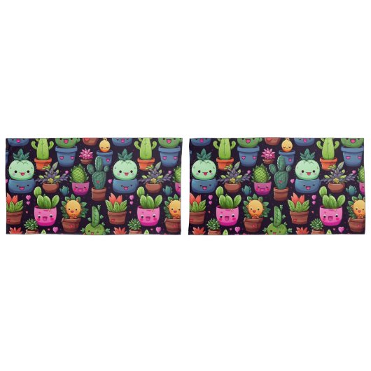 Kawaii Cactus Kussenslopen (Voorkant-Set)